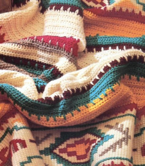 Crochet Blanket Pattern Indian Summer Afghan Instant Digital Etsy