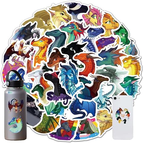 Wings Of Fire Stickers 60pcs Funny Wings Of Fire Dragon Party Ts Vinyl Sticker