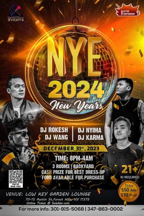 New Years Eve Bash 2024 Lowkey Garden Lounge Forest Hills Ny