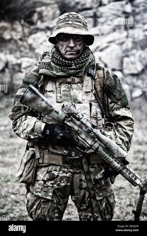 Portrait Or Commando Veteran Experienced And Skilled Mercenary Army