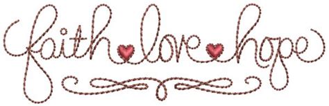 Faith Love Hope Machine Embroidery Design Instant Download 4x4 5x7