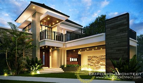 Rumah 4 lantai modern tropis_semibasemen sigiarchitect : Desain Rumah 2 Lantai Style Modern Tropis