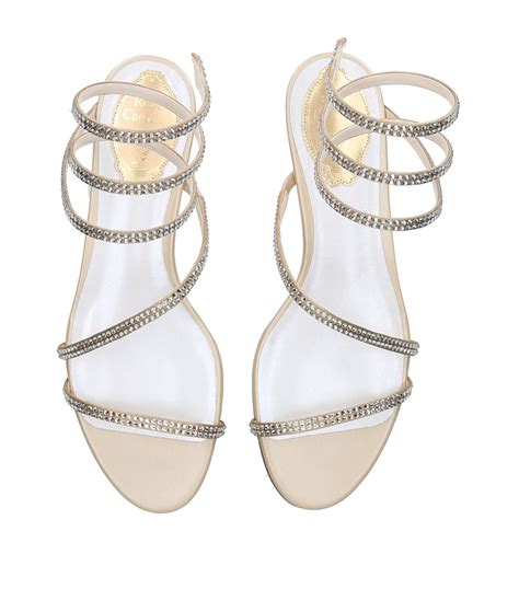 René Caovilla Gold Embellished Cleo Flat Sandals Harrods Uk