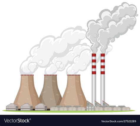 Factory Building With Smoke Royalty Free Vector Image