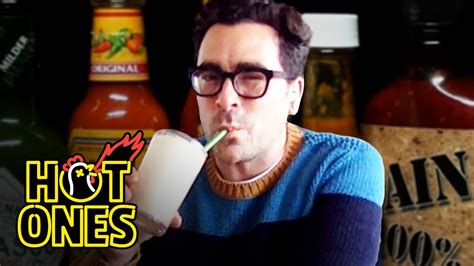 Dan Levy Gets Panicky While Eating Spicy Wings Hot Ones YouTube
