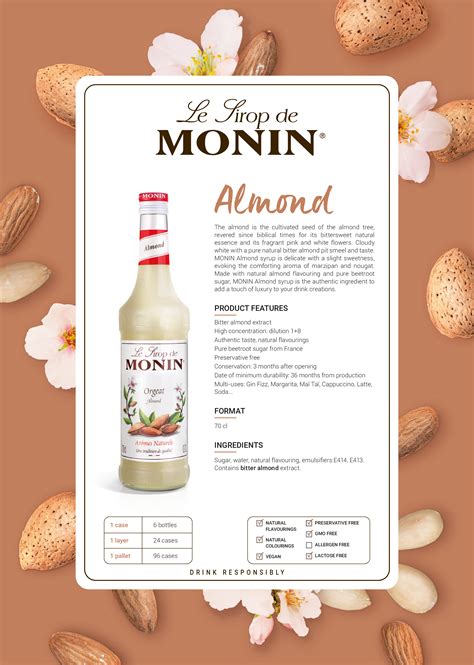 Monin Syrup Almond Cl