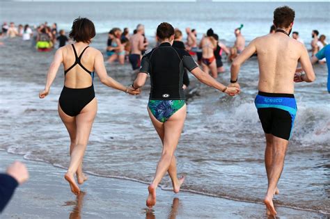 the annual new year s day dip at whitley bay chronicle live