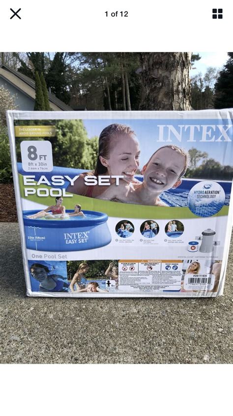 Intex 8 X 30 Easy Set Round Inflatable Above Ground Pool For Sale In