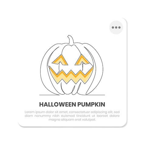Premium Vector Halloween Pumpkin Outline Hand Drawn Illustration