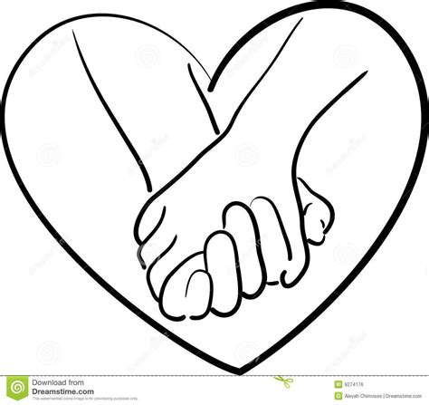 Holding Hands Drawing In Heart Shape