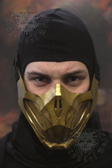 Scorpion Mask Vintage Gold Finish Mortal Kombat 11 Etsy In 2021