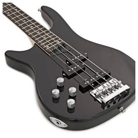 Chicago Left Handed Bass Guitar By Gear4music Black B Stock At