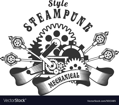 Steampunk Badge Royalty Free Vector Image Vectorstock