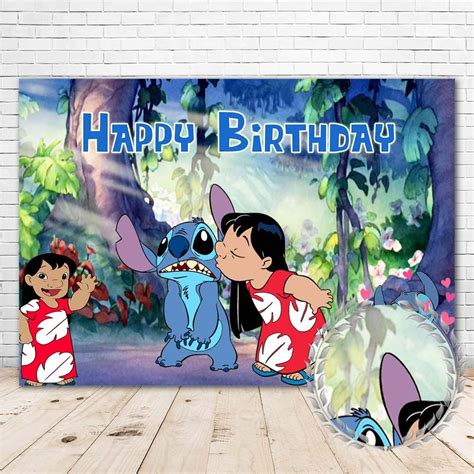Buy Lilo And Stitch Background X Ft Happy Birthday Lilo And Stich Backdrop Vinyl Lilo And