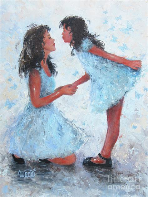 Mother Daughter Butterfly Kisses Painting By Vickie Wade Fine Art America