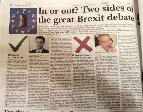 Created by steve trueman, marriya jenkins, jessica campbell and target: EURef: An example local newspaper article for IN