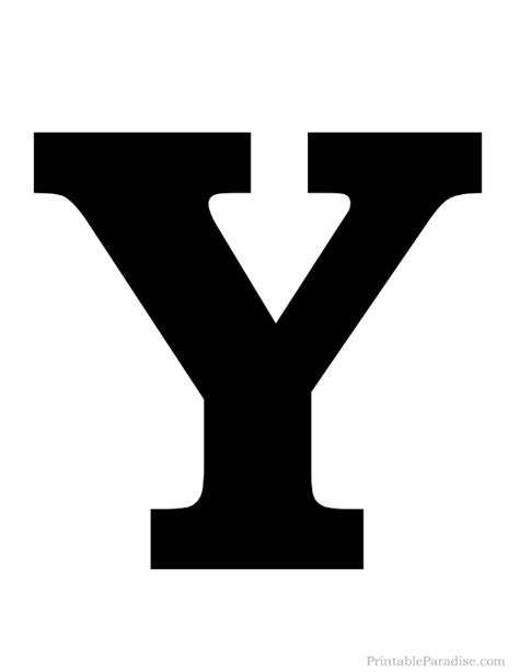 Printable Letter Y Silhouette Print Solid Black Letter Y