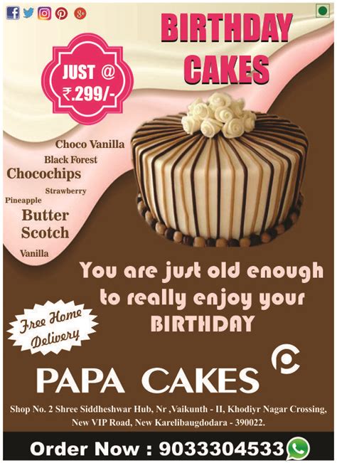 Birthdaycakes Rs299 Freehomedelivery Papa Cakes Vadodara