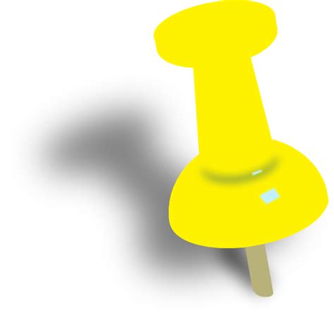 Yellowish Orange Push Pin Clip Art At Vector