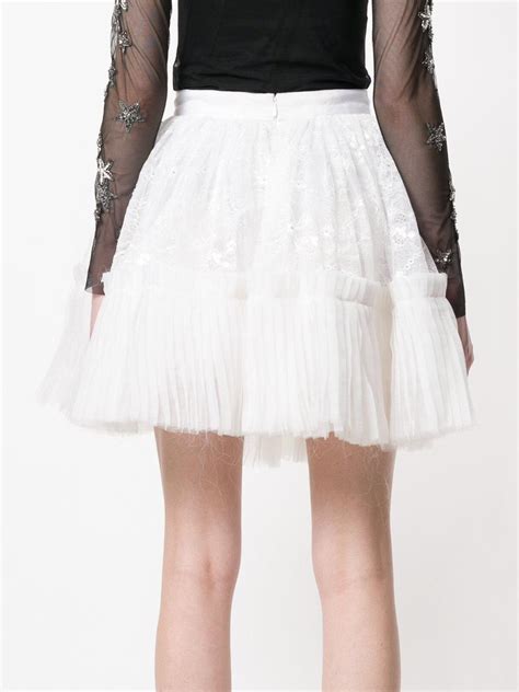 Lyst Amen Tiered Lace Ruffle Circle Skirt In White