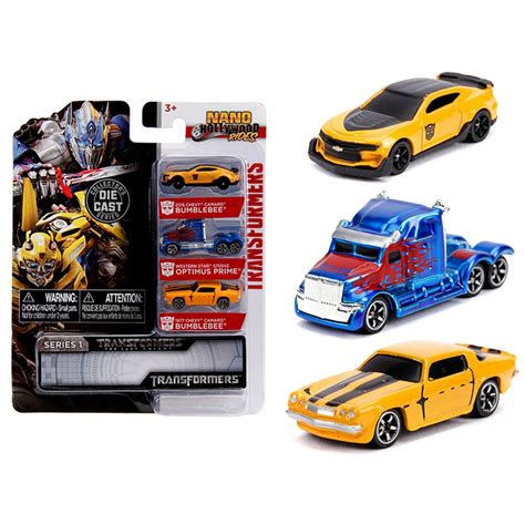 Jada Toys Nano Hollywood Rides Transformers Die Cast 3 Pack Car Play