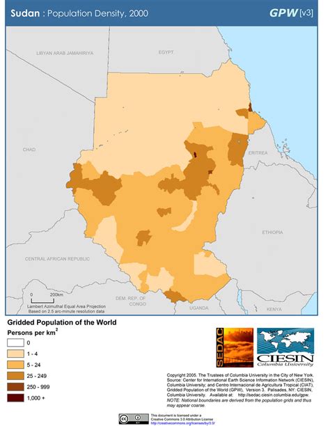Sudan Population Density 2000 Sedacmaps Flickr