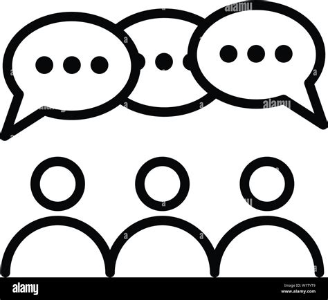 People Group Discussion Icon Outline Style Stock Vector Image And Art