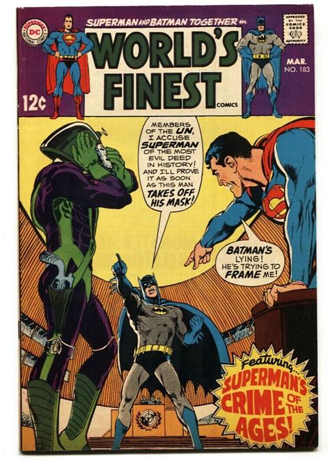 Worlds Finest 183 1968 Superman Comic Book Batman Neal Adams Comic