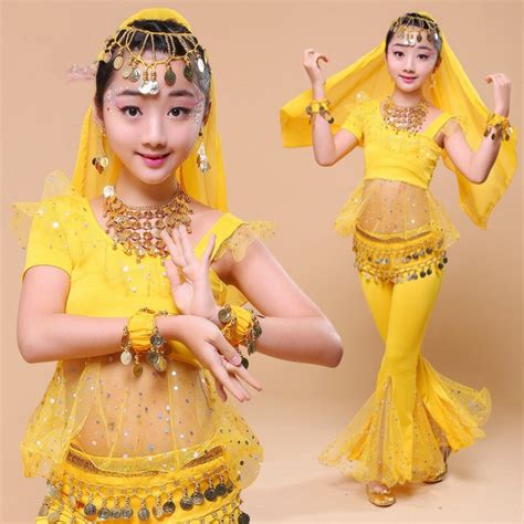 Children Girls Belly Dance Costumes Modern Dance Stage Performance