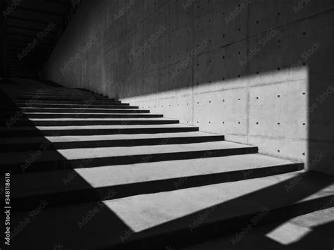 Cement Concrete Wall Stairs Architecture Details Modern Building Shade