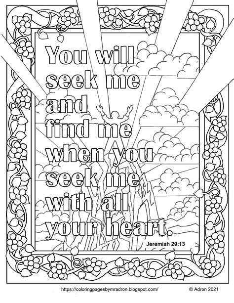 Free Jeremiah 2913 Print And Color Page Bible Verse Coloring Page