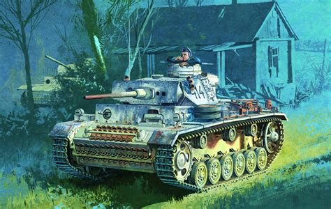 Picture Tanks German Panzerkampfwagen Iii Painting Art Military