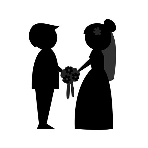 Wedding Couple Silhouette In Illustrator Svg  Eps Png Download