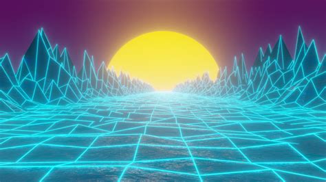 Download Synthwave Mountain Grid Artistic Retro Wave 4k Ultra Hd