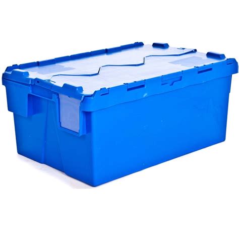 Stack bins together by type, and avoid weighing down the lid with other heavy items. Buy large heavy duty attached lid container/ 48lt tote box