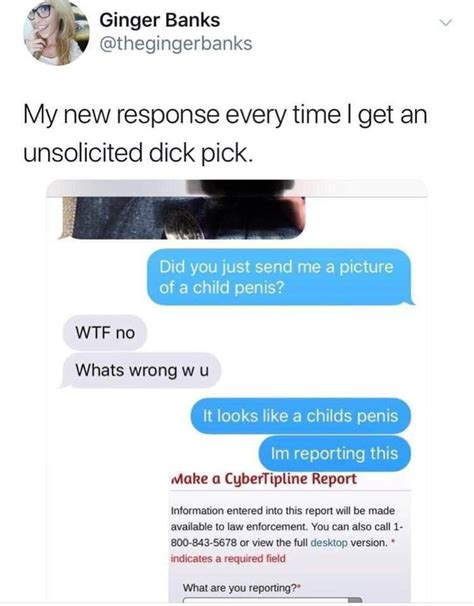 Best Response For Unsolicited Dick Pics Whitepeopletwitter