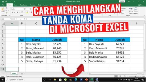 Cara Menghilangkan Tanda Koma Di Microsoft Excel YouTube