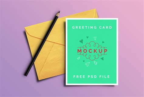 How to send a free ecard? Greeting Card PSD Mockups - GraphicsFuel