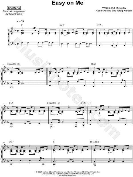 Sheeteria Easy On Me Easy Sheet Music Piano Solo In F Major Download Print Sku