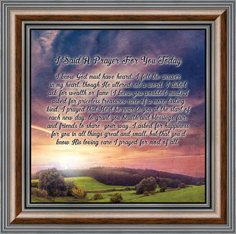 I Said A Prayer For You Today Christian Framed Poem To Encourage And