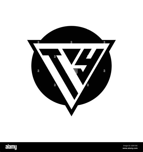 Ty Logo With Negative Space Triangle And Circle Shape Design Template