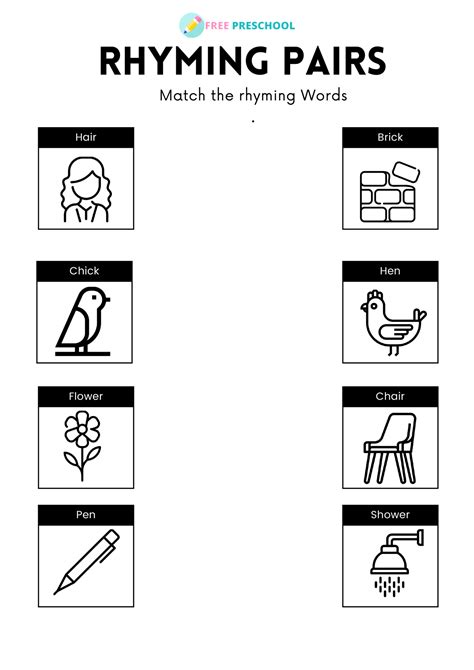 Rhyming Words Printable Worksheets Free Preschool