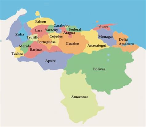 Venezuela Regions Map
