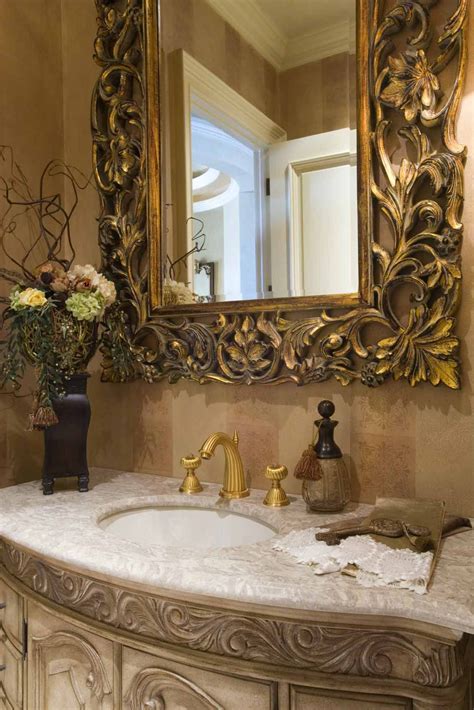 Love The Mirror Over The Sink Powder Room Design Bathroom Design Gallery Tuscan Bathroom