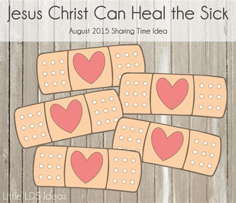 Sharing Time Jesus Christ Can Heal The Sick Bible Crafts Lds