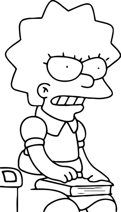 Desenho de bart simpson para colorir. Desenho de Lisa Simpson chateada para colorir - Tudodesenhos