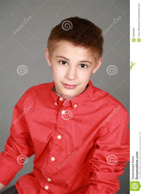 Headshot Of Tween Boy Stock Image Image Of Average Handsome 40580903