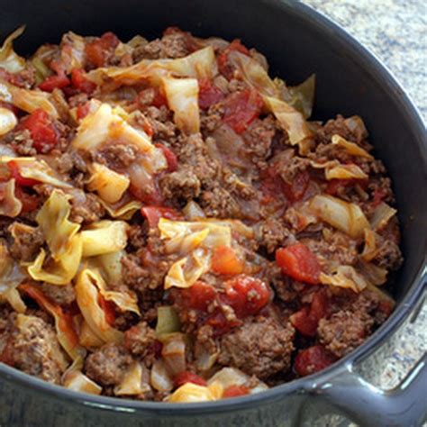 The combination of tomatoes, onions, ground beef, and cheese turn cabbage into a carrier for a casserole that is delicious. Unstuffed Cabbage Rolls Recipe | Yummly | Recipe ...