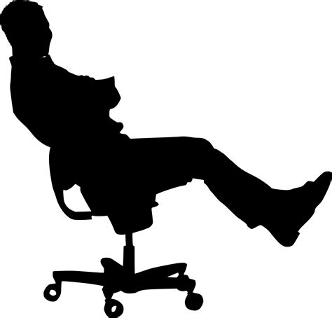 6 Office Chair Sitting Silhouette Png Transparent