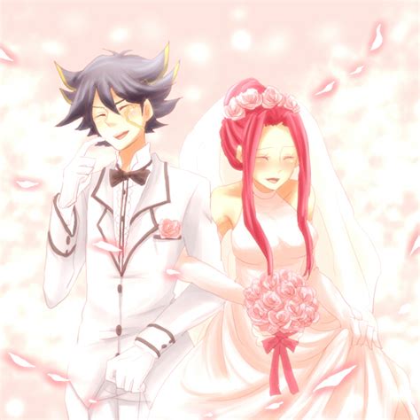 The Big Imageboard Tbib Akiza Izinski Couple Fudou Yuusei Happy Izayoi Aki Married Yu Gi Oh